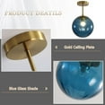 thumbnail image 3 of KCO Lighting Modern Large Globe Flush Mount Ceiling Light with Vintage Blue Glass, 3 of 7