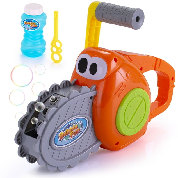 Kids Outdoor Bubble Gun for Kids and Toddlers, Chainsaw Bubble Blower Machine, 500 Bubbles per