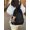 black, variant on Japanese-style new Korean version large-capacity solid color backpack for female college students and high school students