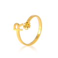 thumbnail image 1 of Anillos de acero inoxidable para mujer, joyería de temperamento Simple, letra abierta, flor, Color dorado, regalos de aniversario, 1 of 4