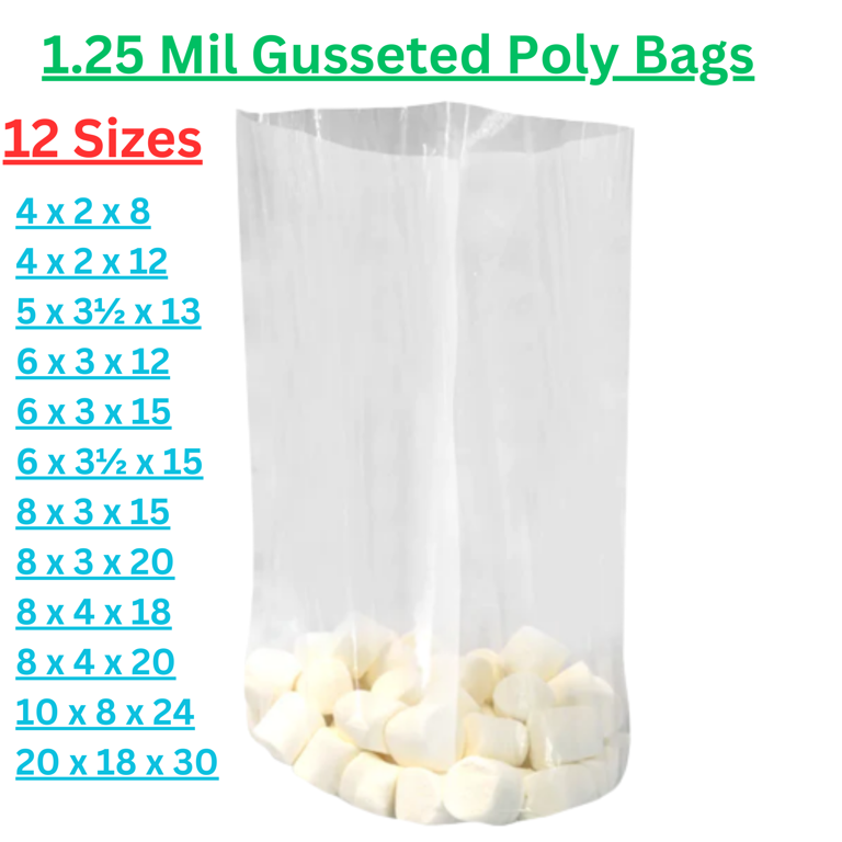 20 x 30 1.25 Mil Poly Bags