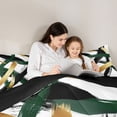 thumbnail image 5 of Homewish Black Stripes 3 Pieces Queen Comforter Set for Teens Boys Girls,Geometric Lines Ultra Soft Bedding Sets,Vintage Aesthetic Bedding Comforter Set,Breathable Home Decor,Reversible, 5 of 8