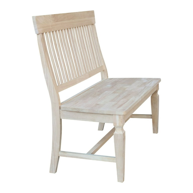 International Concepts Vista Slat Back Solid Wood Bench Unfinished