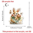 thumbnail image 1 of ddioayh Easter Decoration 2D Flat Easter Bunny Acrylic Pendant with Adorable Design for Indoor Outdoor Use Festive-Theme-Decor Party Decor, 1 of 6