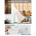 thumbnail image 3 of No Hook Cloth Fabric Shower Curtain with Snap in Liner, Orange Pumpkins Fall Waterproof Shower Curtains Set with See Through Top Window, Plaid Thanksgiving Botanical Checkered Bath Curtains 72"x78", 3 of 6