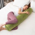 thumbnail image 3 of Bolster Pillow for Bed, Long Round Body Pillow for Adults with Removable Velvet Cover, Decorative Tube Roll Cylinder Pillow,, 3 of 5