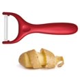thumbnail image 3 of Juego de peladores Comfygrip, mangos ergonómicos, hojas ultra afiladas, herramientas de cocina de cerámica duraderas, 2 piezas, color rojo, 3 of 5