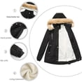 thumbnail image 4 of Women Cotton Hooded Coat Warm Faux Fur Jacket Parkas Plus Size Winter Parka Outerwear Banmo, 4 of 5