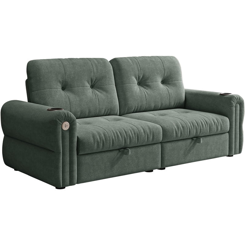 77" Convertible Sofa Bed – 2-in-1 Loveseat & Guest Bed, Chenille Fabric, 600lb Capacity