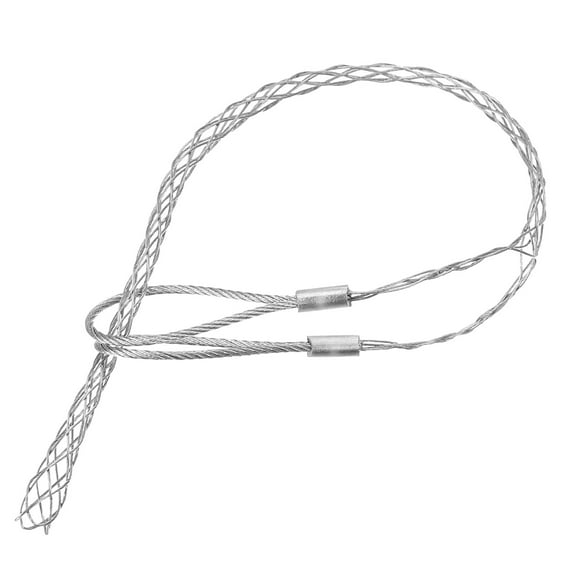 Cable Pulling Grip 1.1FT Double Head Galvanizing Steel for Light & Heavy Cable(d:6-9mm,Silver)