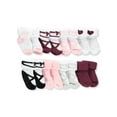 thumbnail image 5 of Hudson Baby Infant Girl Cotton Rich Newborn and Terry Socks, Ballet Burgundy, 6-12 Months, 5 of 7