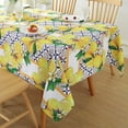 thumbnail image 3 of SASTYBALE Summer Lemon Tablecloth Rectangle, Stain Resistant Lemon Table Cloth Geometric Vintage Pattern, Washable Polyester Outdoor Table Cover for Party Picnic Dinner Decor (Rectangle, 60" x 102"), 3 of 7