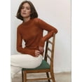 thumbnail image 6 of Women'S Basic Crewneck Sweater Long Sleeve Round Neck Pullover Caramel Color L, 6 of 8
