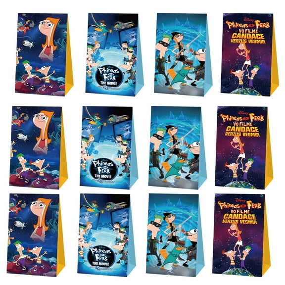 Phineas and Ferb Goodie Party Favor Candy Bags Birthday Decorations Treat Supplies