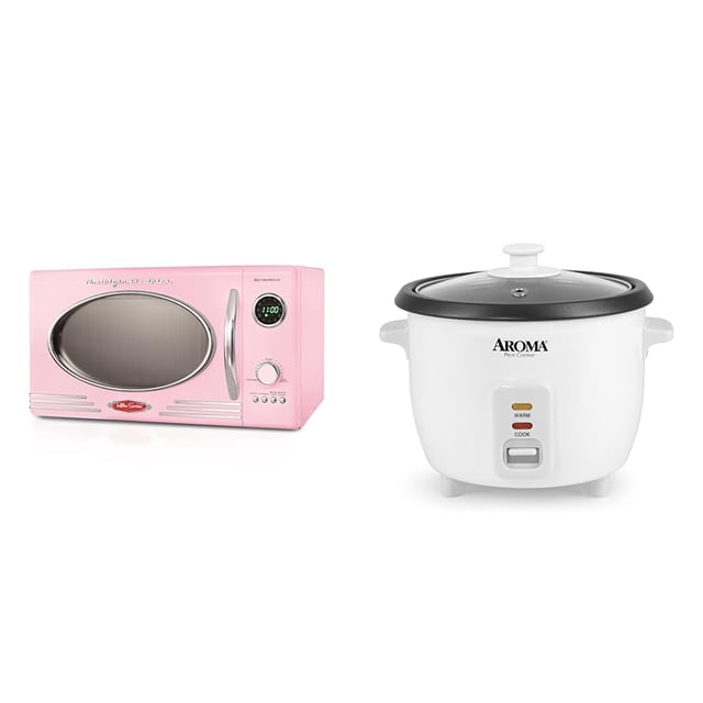 Horno microondas Nostalgia Retro 800 W 0.9 L y olla arrocera Aroma