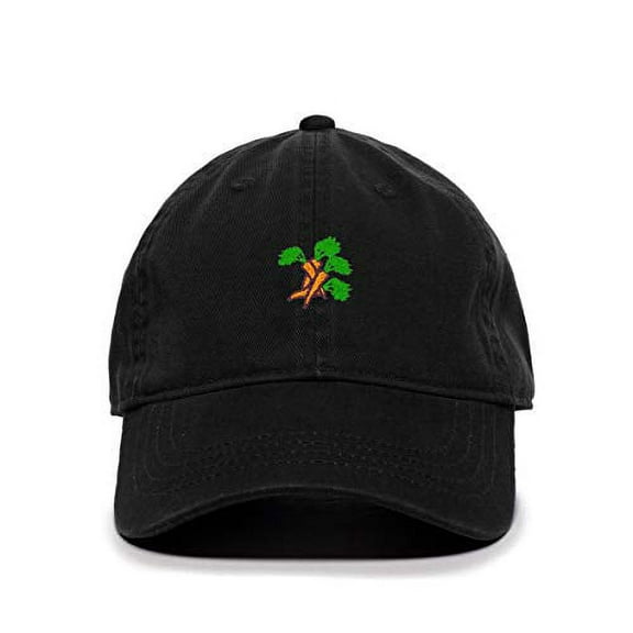 Tech Design Carrots Baseball Cap Embroidered Cotton Adjustable Dad Hat Black