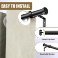 thumbnail image 2 of TRAHOO-Adjustable Black Curtain Rod Set, 1-Inch Diameter, Heavy-Duty, Easy Installation - Curtain Rods for Windows 36 to 72 Inches(Black,30-72"), 2 of 4
