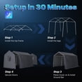 thumbnail image 2 of ADVANCE OUTDOOR 10x10 ft Carport Anti-Snow Garage Outdoor Storage Shelter Portable Carport Canopy Tent with 2 Vents & 2 Detachable Roll-up Doors, Storage Shed kit, 2 of 8