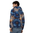 thumbnail image 4 of Goofa Elegant Blue Gold Blooms Pattern Mens Full-zip Hoodie, Zip-up Pullover Hooded Sweatshirt, Kangaroo Pocket Hoodie Ideal for Daily Wear, Travel, and Home-, 4 of 5