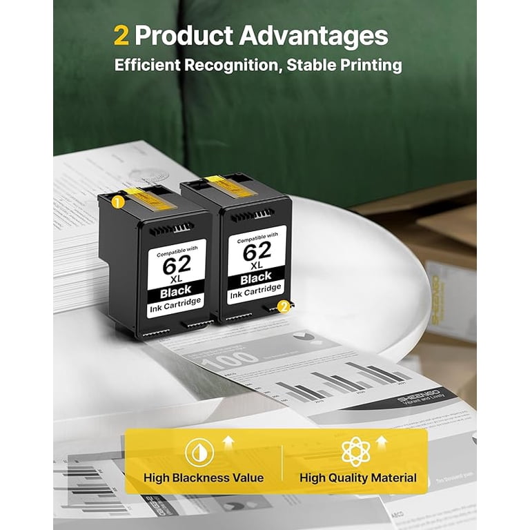 62 XL 62XL Ink Cartridges for HP OfficeJet 200 5740 Envy 5644 5540 7645 7640