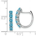 thumbnail image 2 of Primal Silver Sterling Silver Rhodium London Blue Topaz Hinged Hoop Earrings, 2 of 4