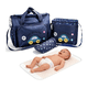 thumbnail image 3 of Set 4 Bolsas Panaleras Cambiador Bebe Botella Viaje Multiuso Malubero AZUL MARINO, 3 of 4