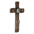 thumbnail image 2 of Pack Of 2 Rustic Western Floral Scroll Conchos Faux Tolled Leather Wall Crosses, 2 of 8