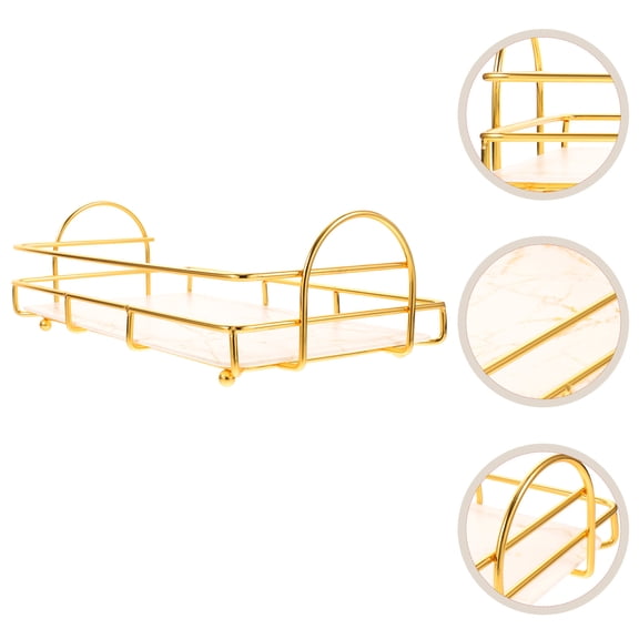 ETHZZLE Golden Bathroom Shelf Organizer Multifunctional Cosmetics Holder for Bathroom and Bedside Storage