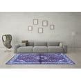 thumbnail image 3 of Ahgly Company Machine Washable Indoor Square Persian Blue Traditional Area Rugs, 8' Square, 3 of 4