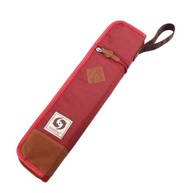 TISHITA Cotton Padded Drumstick Bag - Soft Carrying Case for Sticks Mallets Red
