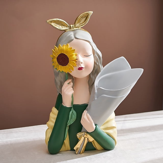 onlyliua ¡ Liquidación de Ofertas de Hoy! Jarrón de Flores En Forma de Niña, Maceta de Resina, Figuras de Niñas, Jarrón Decorativo, Maceta Suculenta, Contenedor de Bonsái, Jarrón, Estatua de Arte de
