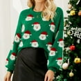 thumbnail image 3 of Suéter navideño feo para mujer, divertido jersey de punto con diseño de Papá Noel para fiestas navideñas, invierno, tallas S, M, L, XL, 3 of 7