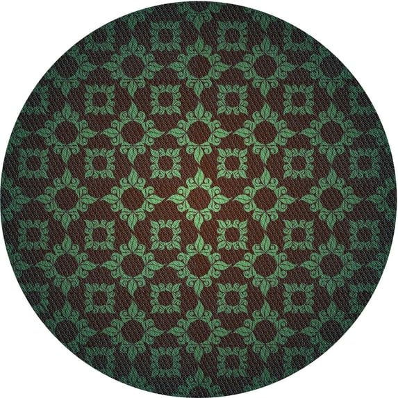 Ahgly Company Machine Washable Indoor Round Transitional Midnight Gray Area Rugs, 8' Round
