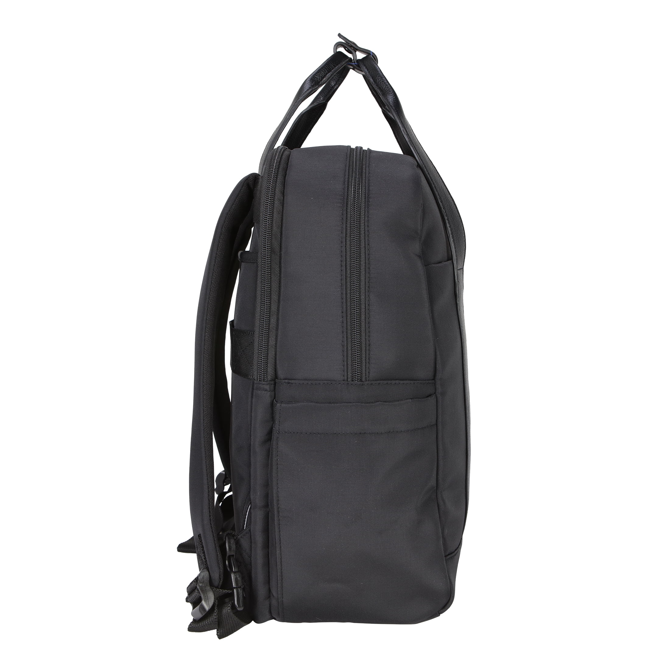 btL 16-inch Nylon Convertible Travel Backpack Tote with 15-inch Laptop Sleeve, Black