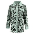 thumbnail image 5 of Fiaer,Leopard Print Long Sleeve Shirts for Women,Womens Blouses Oversized Button down V Neck,Going out Workout Casual Fall Trendy Tops for Women with Pocket Mint Green1 XXL, 5 of 5
