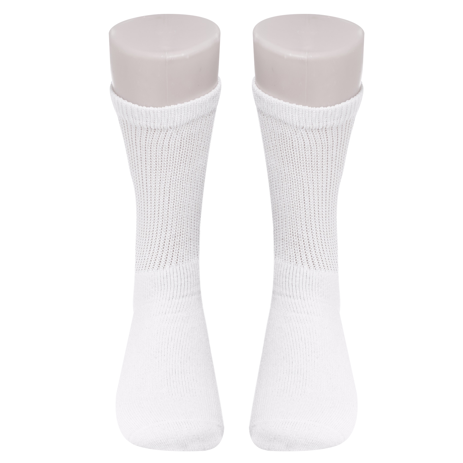 Diabetic Socks - Non Skid Hospital Loose Fitting Slipper Socks With Gripper Bottoms 2 Pack Savings - Gripper socks - Men's Size 13-15 (Skid 2 White)