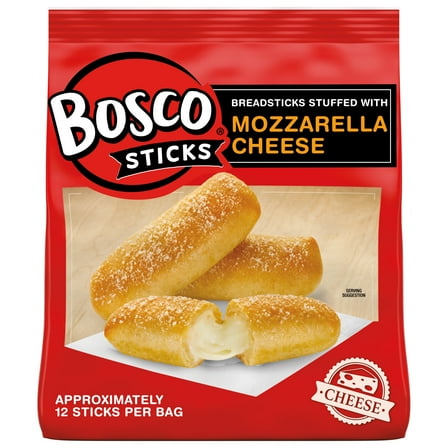 Bosco Mozzarella Cheese Stuffed Breadsticks, 20 oz, 12 Count (Frozen)