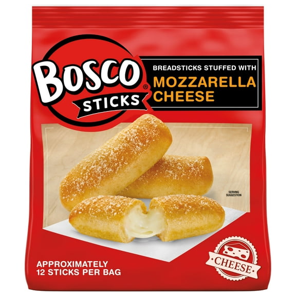 Bosco Mozzarella Cheese Stuffed Breadsticks, 20 oz, 12 Count (Frozen)