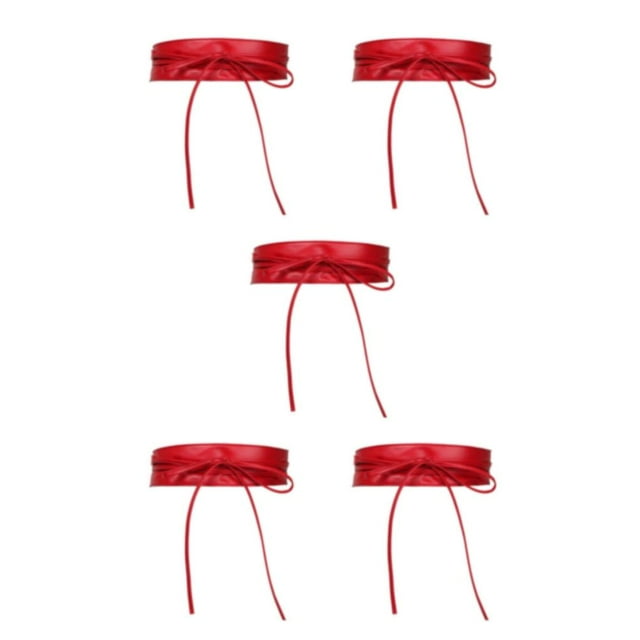 Decodeary Ceinture Large pour Femmes sous-Poitrine Cosplay Nœud Papillon Taille Haute Extensible Rouge Type C 5Set