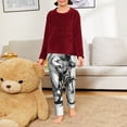 thumbnail image 6 of Wukai Capybara Riding Bicycle Print Teenagers' Pajama Pant Sleep Pajama Lounge Pant PJ Bottoms with Pockets and Button Fly(Available in Big & Tall)-Large, 6 of 6