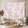thumbnail image 2 of Pink Fruit Large Tapestry for Bedroom Wall Hanging Tapestry, Vintage Plant Nature Botanical Flower Ceiling Backdrop Tapestries Poster Blanket Wall Decor for Teens Room Living Room Dorm 100" x 59", 2 of 8