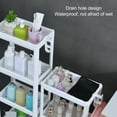 thumbnail image 3 of Bathroom Shelf, Slim Storage Cart, Freestanding Storage Rack Organizer Shelving Unit For Kitchen, Bathroom, Laundry, Narrow Places, White, 3 of 8