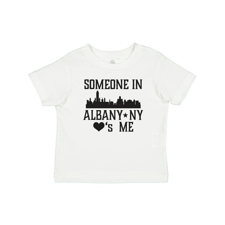 

Inktastic Albany New York Skyline Someone Loves Me Gift Baby Boy or Baby Girl T-Shirt