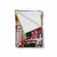 thumbnail image 2 of Fine Art Soft Flannel Fleece Throw Blanket, Cubism Style Mixed Toned Grunge Abstract Background Contemporary Painting Print, Cozy Plush for Indoor and Outdoor Use, 50" x 70", Multicolor, by Ambesonne, 2 of 6