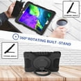 thumbnail image 6 of iPad 7th Generation Case 2019 with Hand Strap, Dteck 8th Generation iPad case with 360 Degree Kickstand Shoulder Strap Three Layer Silicone Cover for iPad 10.2 Inch 2019 2020 Releases, Black, 6 of 8