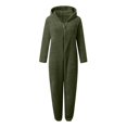 thumbnail image 3 of Womens Onesie Pajamas,Winter Warm Hooded Jumpsuit Loungewear Zip Up Sleepwear Plus Size, 3 of 6