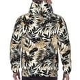 thumbnail image 7 of Lsque Black Palm Leaves Pattern Casual Men's Hoodie,Hooded Sweatshirt with Kangaroo Pocket,Pullover Hoodie-Small, 7 of 7