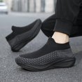 thumbnail image 2 of Men's Slip‑On Sock Style Running Sneakers, Stretch Knit Upper Athletic Shoes with Curved Thick Midsole for Daily Sports and Walking, 2 of 7