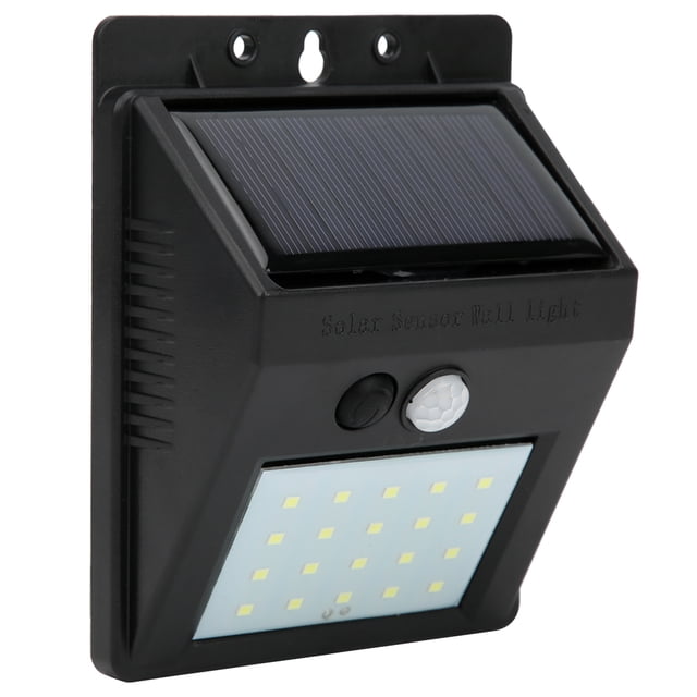 Lámpara de pared con sensor solar de 20 LED para exteriores, patios, pasillos, entradas de vehículos, porches, jardines, seguridad