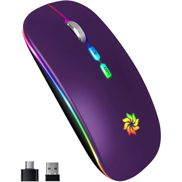 Ratón Inalámbrico LED Recargable Silencioso 2,4G Óptico 3 DPI KBCASE